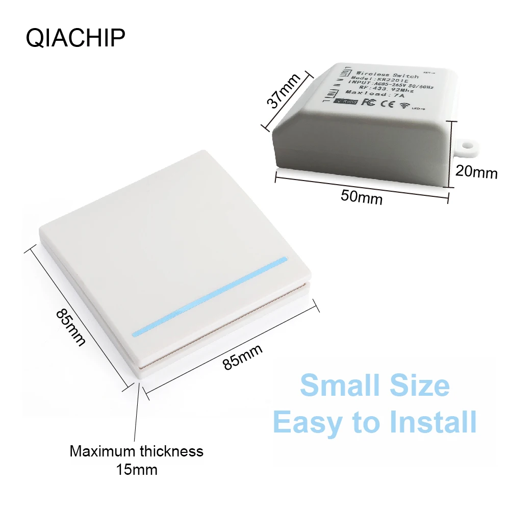 QIACHIP 433Mhz 86 Тип Портативный RF беспроводной переключатель светильник