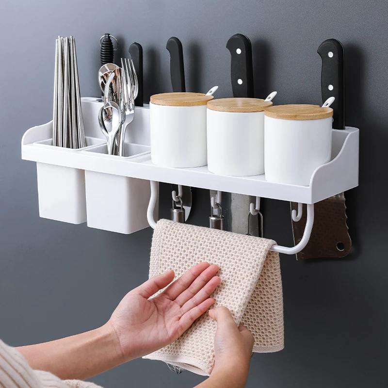 

Kitchen Organizer Multifunction Dish Drying Rack Towel Hanger Wall Hanging Storage Holder Tableware Shelf Drainer Space Saving