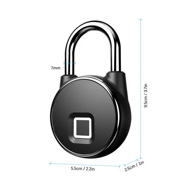 

New USB Rechargeable Fingerprint Lock Waterproof Anti-Theft Security Padlock for Storage Lockers Luggage Backpacks Bikes