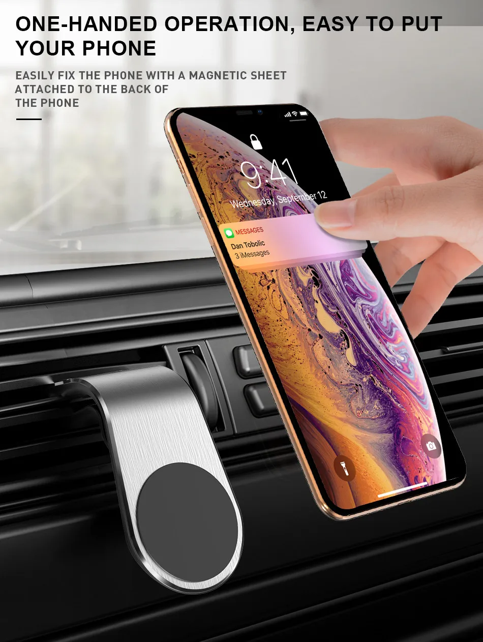 GTWIN металлический магнитный автомобильный держатель для телефона, мини Крепление на вентиляционное отверстие, Магнитная подставка для мобильного телефона для смартфонов iPhone XS Max Xiaomi в автомобиле