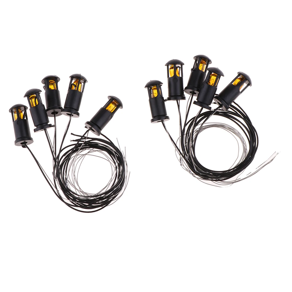 10 Pieces 1cm Height Lawn Model Light Lantern For Mini Landscape Dioramas