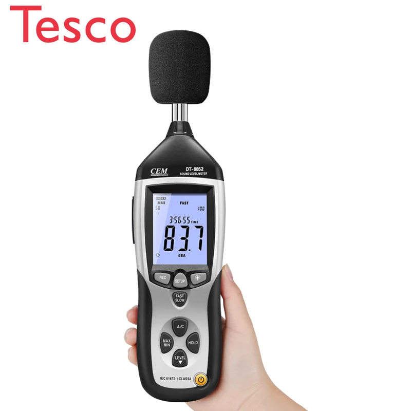 

DT-8852 Professional Analog Decibel USB AC/DC Output 130db Digital Sound Level Meter With Datalogger Noise DB Meter Microphone