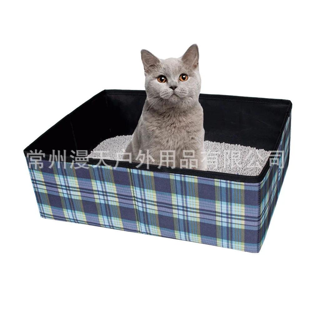 Amazon AliExpress Pet новые продукты Открытый Складной Водонепроницаемый мусорный ящик кошачий Туалет ткань Оксфорд