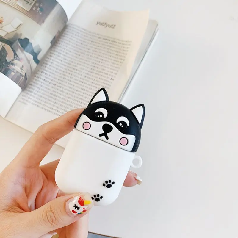 Cute Cartoon Dog Animal Pattern Protective Case Silicone Cover for Airpods 1/2 for smart watch