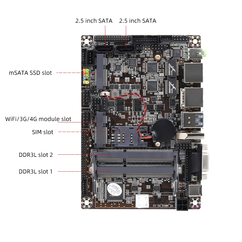 XCY безвентиляторный промышленный Мини ПК Intel Core i7 5500U i5 4200U i3 4010U 2xlan 6xRS232 6xusb HDMI VGA Wi Fi