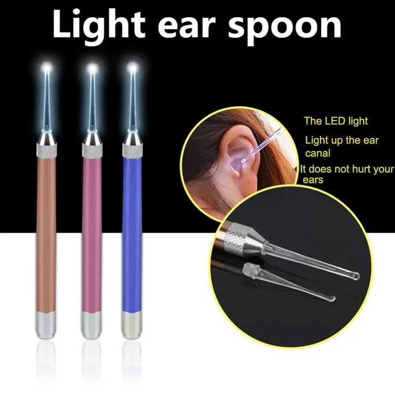 Очищающий очиститель pick er Ear pick светодиодный свет ушной палочки чистый воск Curette наборы инструментов