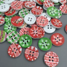 DIY 100 шт Смешанные рождественские деревянные кнопки подходят альбом для вышивки 4 отверстия 18 мм