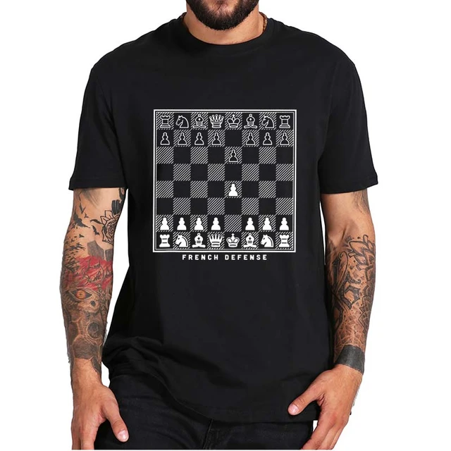 French Defense Bulletin Board Classic T-Shirt Opening Chess Casual Tee  Shirt Tops 100% Cotton Gift Cutting Board Player - AliExpress