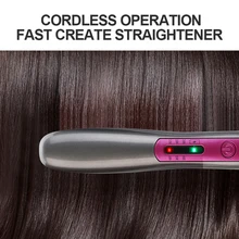 USB Перезаряжаемый Профессиональный выпрямитель дорожный выпрямитель для волос портативный беспроводной выпрямители с 3D керамическими пластинами