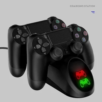 

LED Indicator USB Dual Slot Gamepad Charger Dock Power Supply Fast Charging Station Stand for Playstation 4 PS4 Game Controller