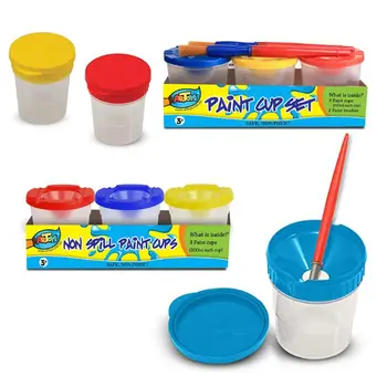 

Spill Proof Paint Cups 150ml/ 200ml For Washable Gouache Paint Kids School Finger Paint Art Painting Supplies C26