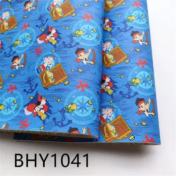 

Free shipping A4 20*33CM cartoon print synthetic leather fabric for DIY accessories BHY1041