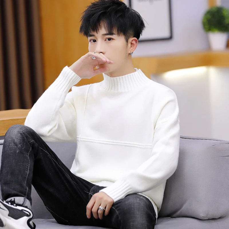 

UYUK2019 Autumn And Winter New Slim And Comfortable Quality Trend Handsome High Collar Men's Sweater Clothes Hombre Cotton