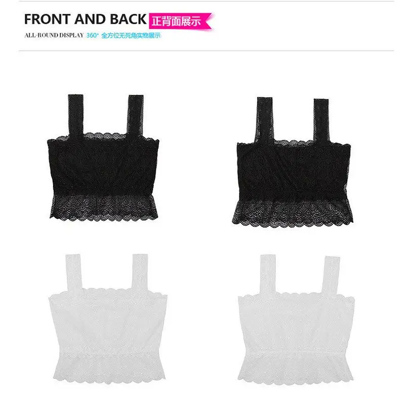 

Women Lady Lace Strap Bras Tube Vest Chest Wrap Bandeau Girl Vest Underwear
