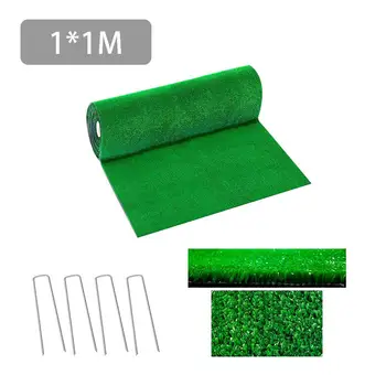 

1 Meter Green Artificial Turf Grass Mat Lawn Carpet Fake Turf Steel Rivets Home Garden Moss Home Floor DIY Wedding Decoration