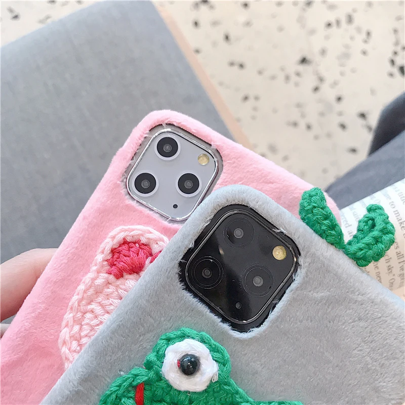 GlamPhoneCase плюшевый маленький чехол для телефона с рисунком в виде животного для iPhone11Pro/Max X XS Max XR Мягкий силиконовый чехол для iPhone11 7 8 6 6s Plus