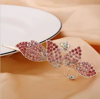 

7 Style Women Fashion Hair Clips Girls Metal Openwork Elegant Flowers Elegant Crystal Twist Round Barrette Hair Accessories