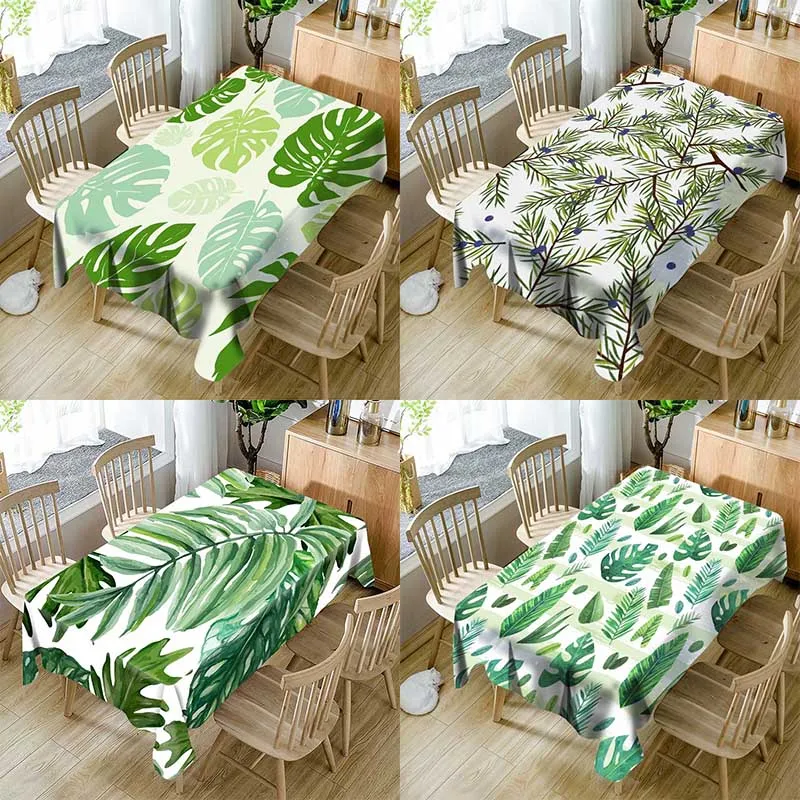 

Green leafy green polyester printing tablecloth