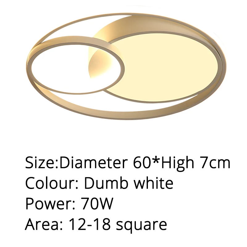 white 60cm Современный светодиодный потолочный светильник для спальни, кабинета, белого, черного, серого цвета, с рамкой, освещение в помещении - Цвет корпуса: white 60cm