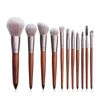 

11Pcs Makeup Brushes Set Cosmetic Foundation Powder Blush Eye Shadow Lip Blend Wooden Make Up Brush Tool Kit Maquiagem