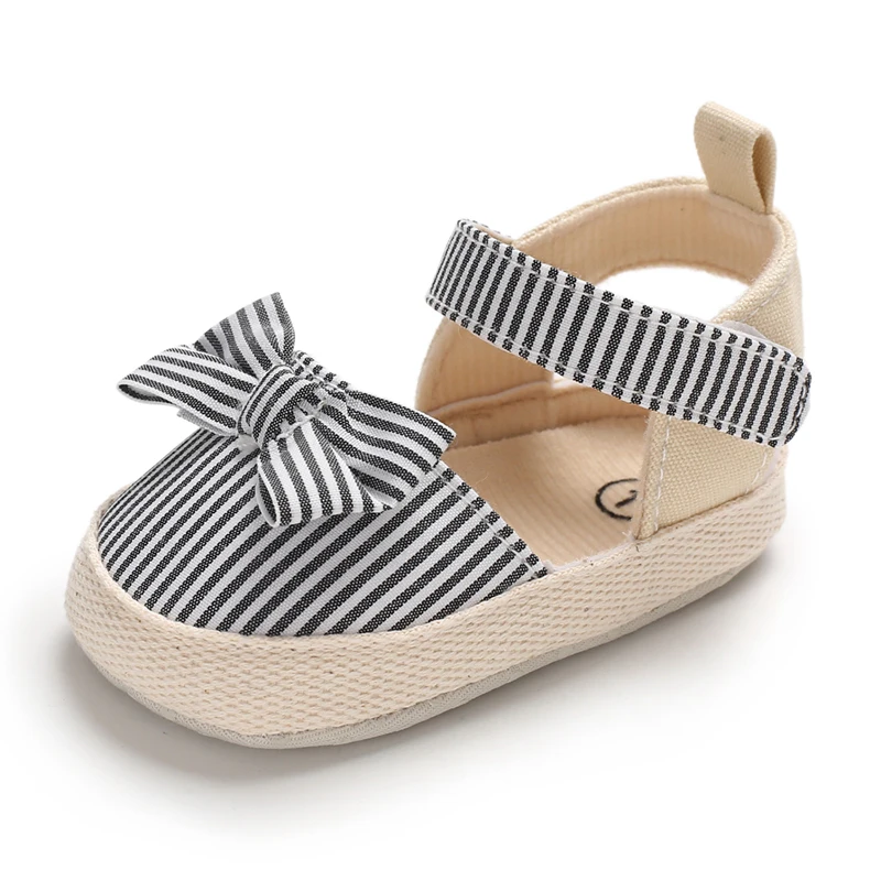 Летняя обувь с бантом для маленьких девочек; обувь для первых шагов; обувь для малышей; обувь для новорожденных; обувь для малышей; детские вещи; onlineshopping - Цвет: Серый