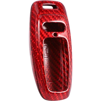 

Premium Real Carbon Fiber Red Case Cover Fit for A6L A7 A8 2019 Models Key Fob Remote