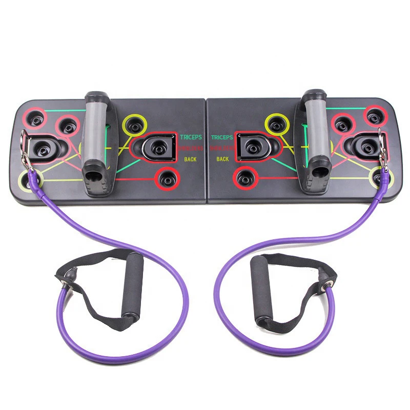 Folding Push Up Board Push Up Board Push Up Stand 9 in 1 with Resistance Bands