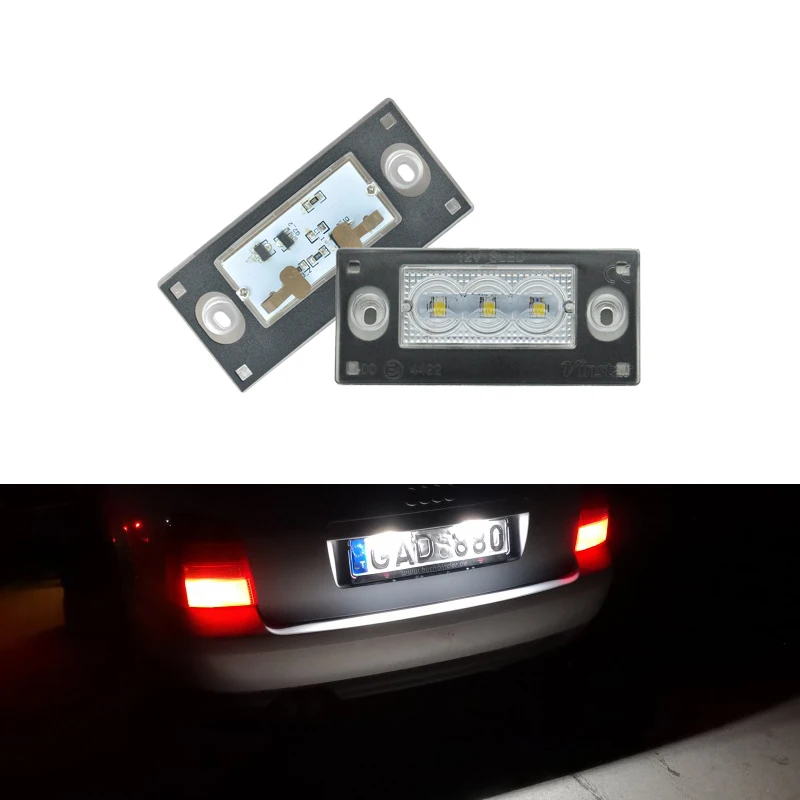 

Replace OEM# 8D9943021G CANbus White Rear Led License Plate Lights For Audi A4/S4 Avant 1999-2001 RS4 B5 A3 2001-2003