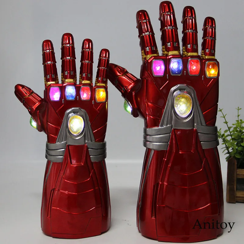 Мстители Endgame Железный человек Nano Infinity War Косплей рукавица со светодиодный светильник перчатки Marvel фигурка ПВХ коллекционная игрушка
