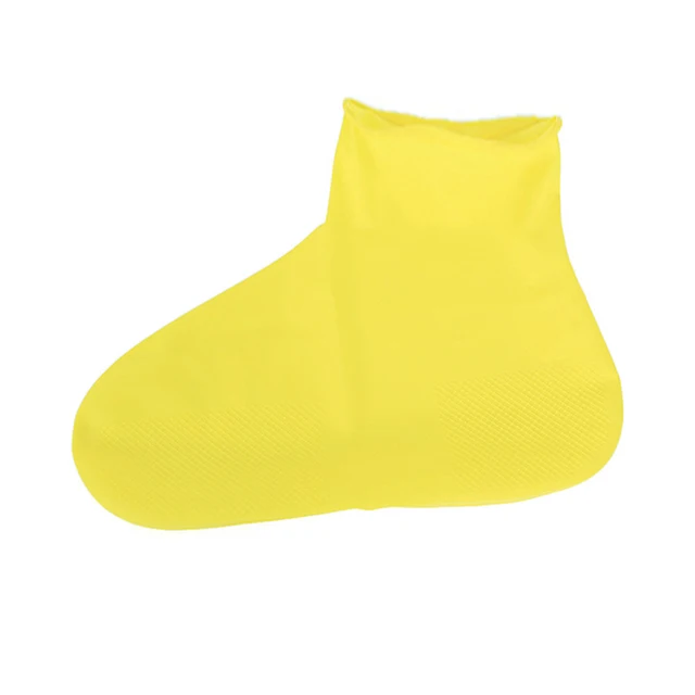 2021New Rain Boots Waterproof Shoe Cover Silicone Unisex Outdoor Waterproof Non-Slip Non-slip Wear-Resistant Reusable Shoe Cover Yellow