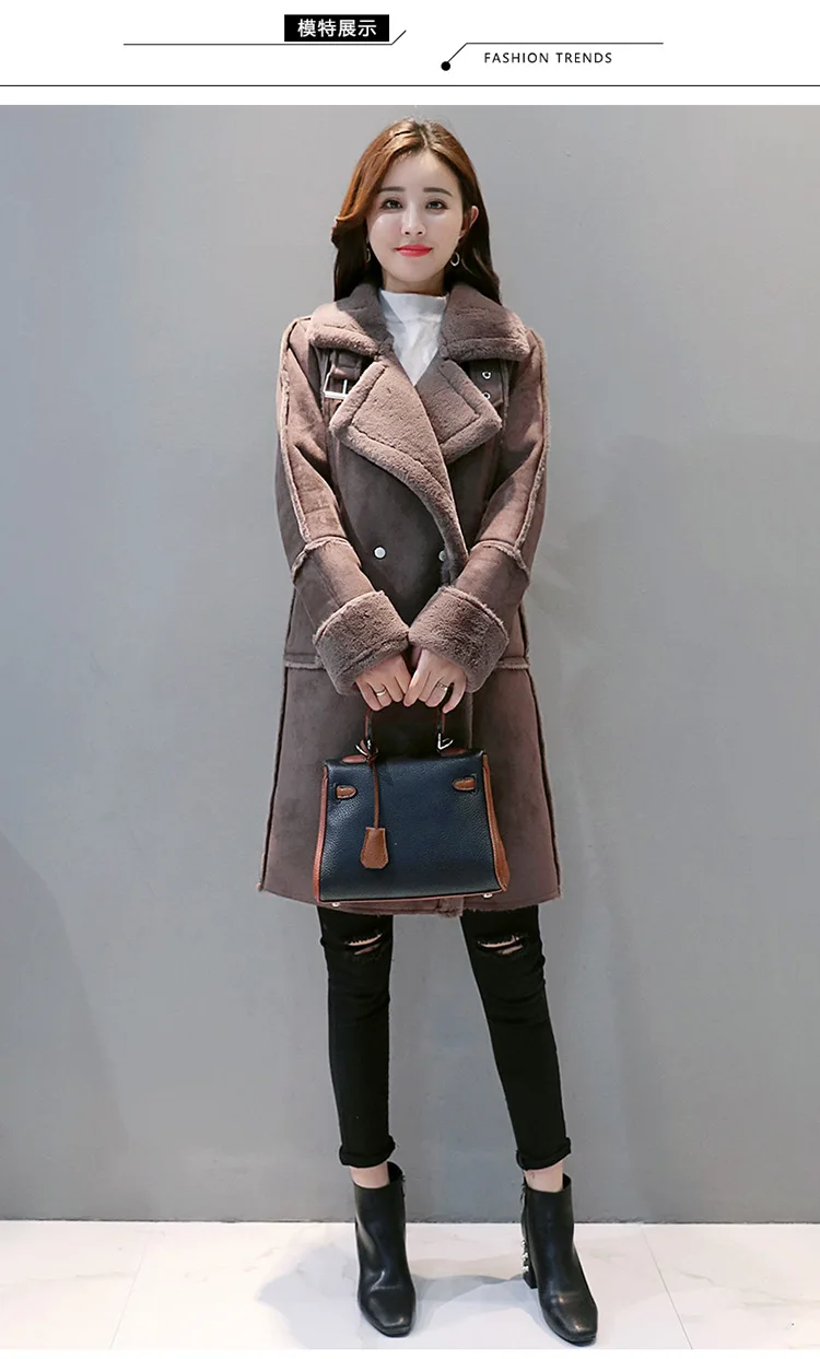Lambs Wool Coat Women's Winter New Style Korean-style Loose-Fit Fur Cotton-padded Jacket Mid-length Deerskin Velvet Cotton