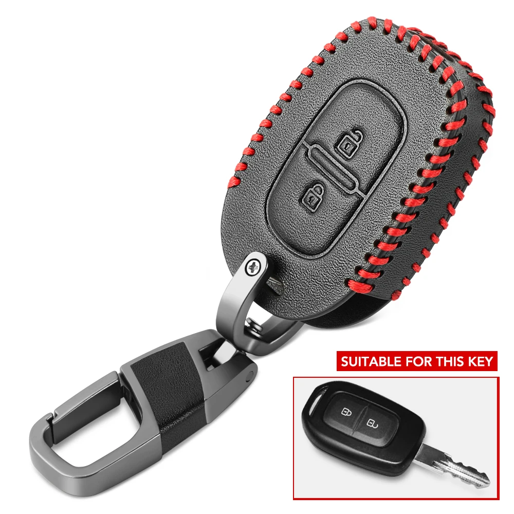 Кожаный чехол для ключей автомобиля для Renault Clio Dacia Logan Sandero Megane модус Espace Kangoo чехол для ключей с дистанционным управлением - Название цвета: C  Style