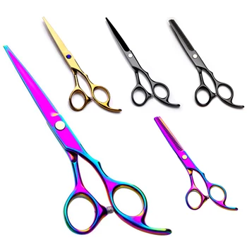 

6 inch Cutting Thinning Styling Tool Hair Scissors Stainless Steel Salon Hairdressing Shears Regular Flat Teeth Blades