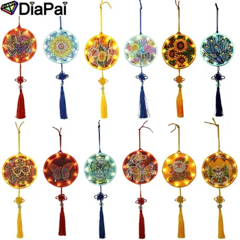 

DiaPai Diamond Painting LED Lamp Light Mandala 5D Diamond Embroidery Landscape Rhinestones DIY Diamond Christmas Halloween Gift