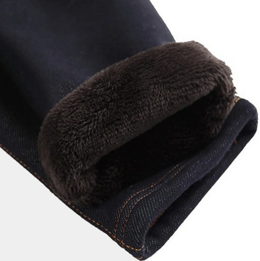 Autumn And Winter New Style Denim-like Fabric Brushed And Thick Leggings Korean-style Slim Fit Slimming Large Size Warm-keeping