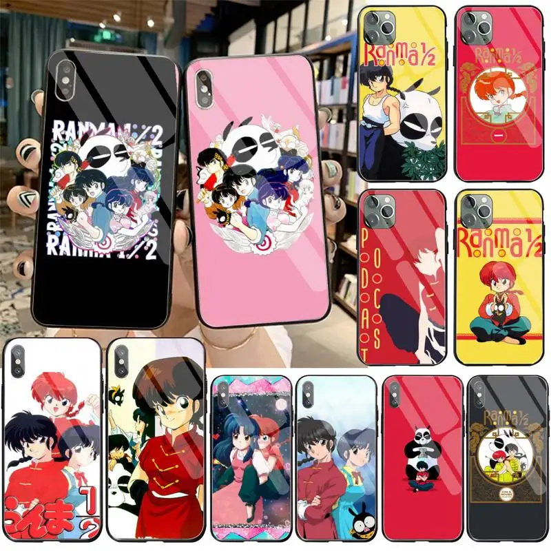 Роскошный чехол для телефона USAKPGRT Ranma 1 2 закаленное стекло iPhone 11 Pro XR XS MAX 8X7 6S 6 Plus SE