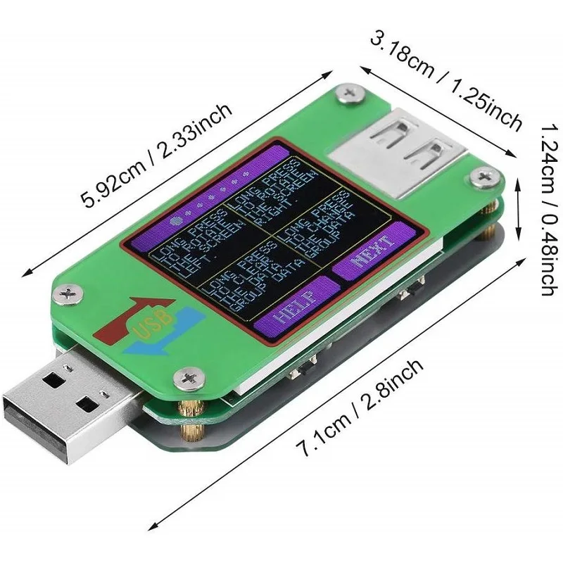 UM24C UM24 USB тестер ЖК-дисплей Напряжение измеритель тока Вольтметр Амперметр батарея Зарядка измерительный кабель сопротивление
