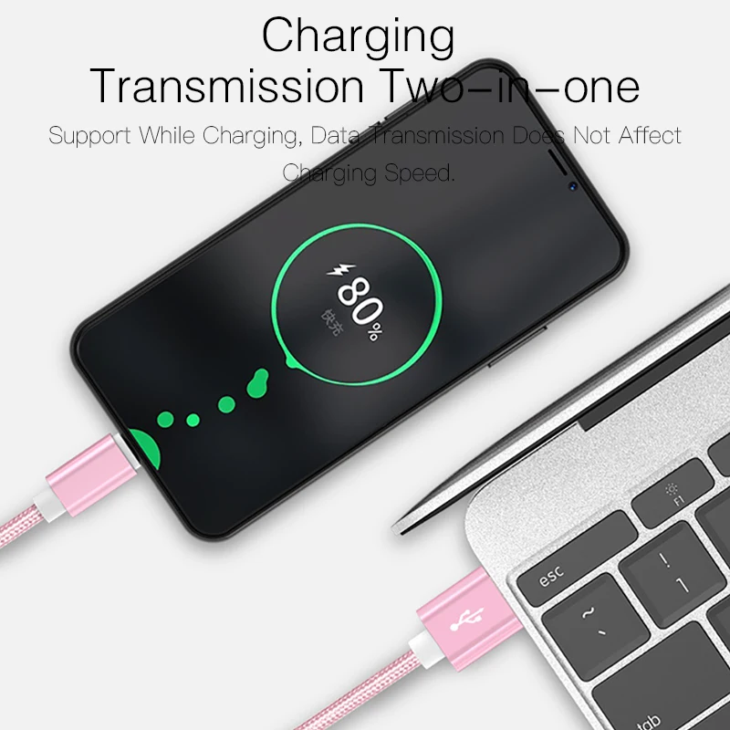 Нейлоновый кабель 0,25 м 1 м 2 м USB C mi cro type C для iPhone X 6 7 8 Plus samsung S9 S10 Pro huawei xiaomi mi 10 Android Charging Kable