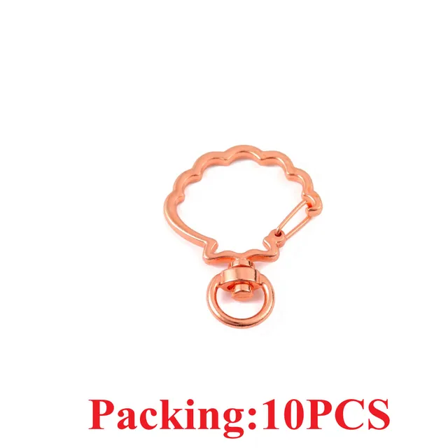 5-20pcs/lot Key Chain Key Ring keychain Bronze Rhodium Gold 28mm Long Round Split Keyrings Keychain Jewelry Making Wholesale DIY 10PCS Rose shell