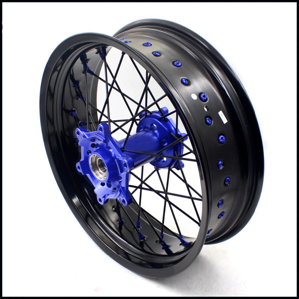 3 5/5 0 комплект ободов Supermoto Wheels Supermotard для HUSQVARNA FE FC TE TC 125CC 450CC 2014 2019 синяя соска