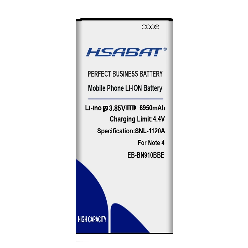 EB-BN910BBE HSABAT 6950 мА/ч, Батарея для samsung Galaxy Note 4 N910H N910U N910F N910X N910V N910P N910A N910C Note4