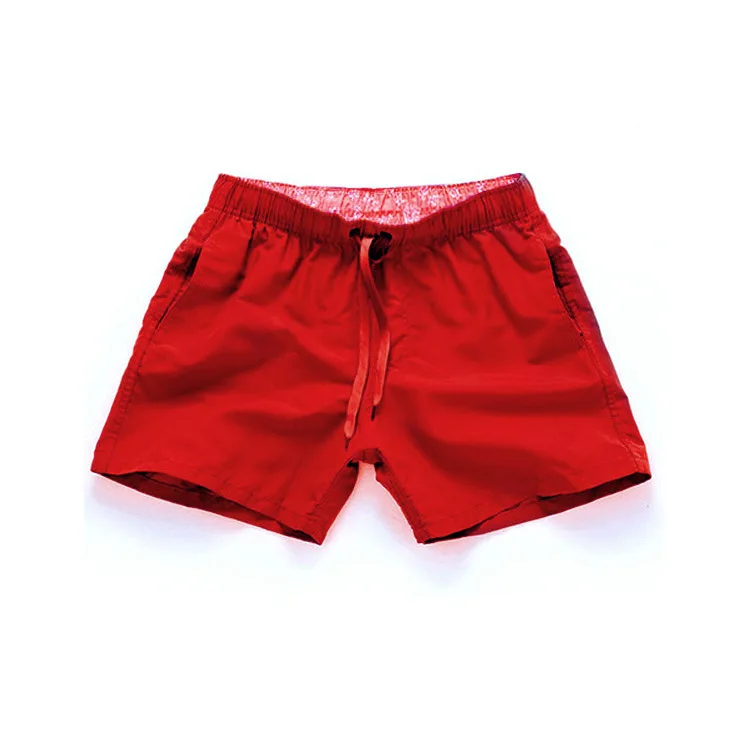 Мужская одежда для плавания, Шорты для плавания, пляжные шорты, одноцветные быстросохнущие штаны для плавания, Шорты для плавания, мужские спортивные костюмы для бега - Цвет: Красный