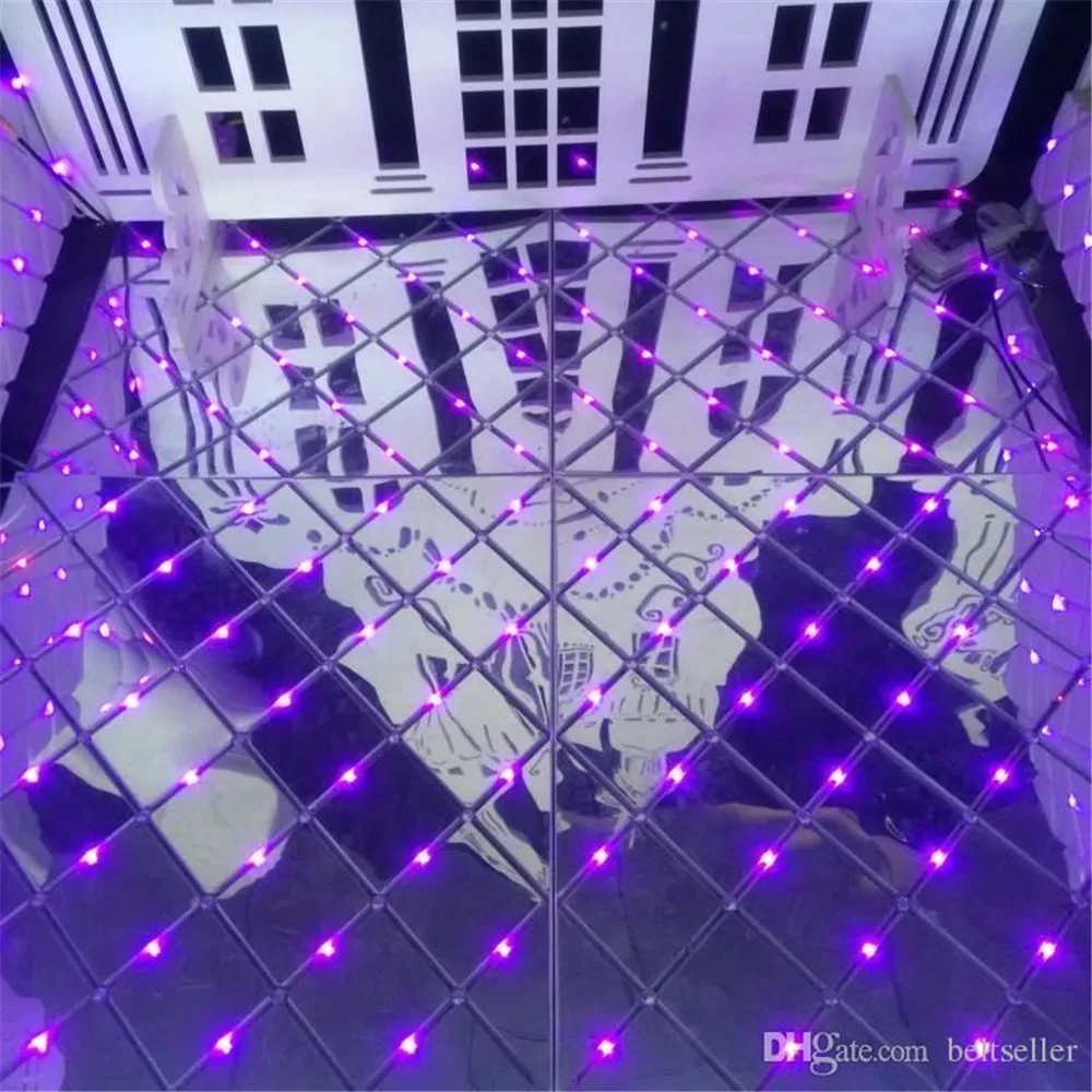 

Fashion silver mirror carpet Plastic Wedding Aisle Runner Luminous Floor Bar Club T Station Stage Decoration LED Carpet