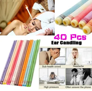 

40 Pcs Ear Wax Removal Cleaner Candle Indian Therapy Fragrance Wax Candle Hollow Coning Ear Candles Cleaning Candle Healthy Care