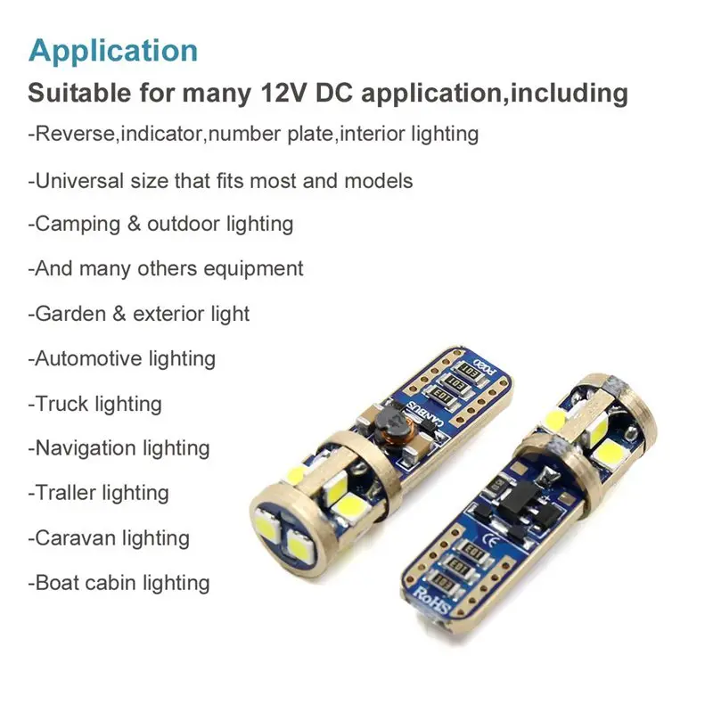 Комплект из 2 предметов высокого Мощность 5 Вт 3030-Smd T10 912 T15 W5W светодиодных ламп для резервные фары заднего хода автомобиля