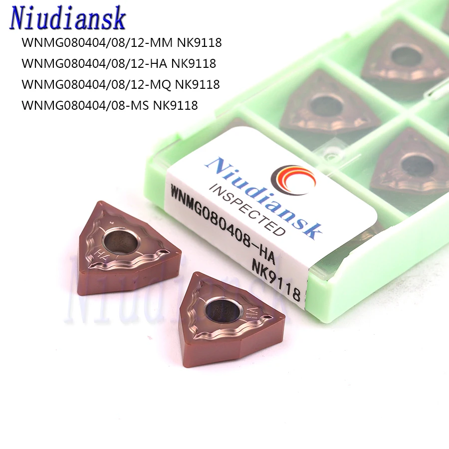 

WNMG080404 MM HA MQ MS WNMG080408 MM HA MQ MS WNMG080412 MM HA MQ NK9118 CNC Lathe Carbide Inserts Stainless Steel Turning Tools