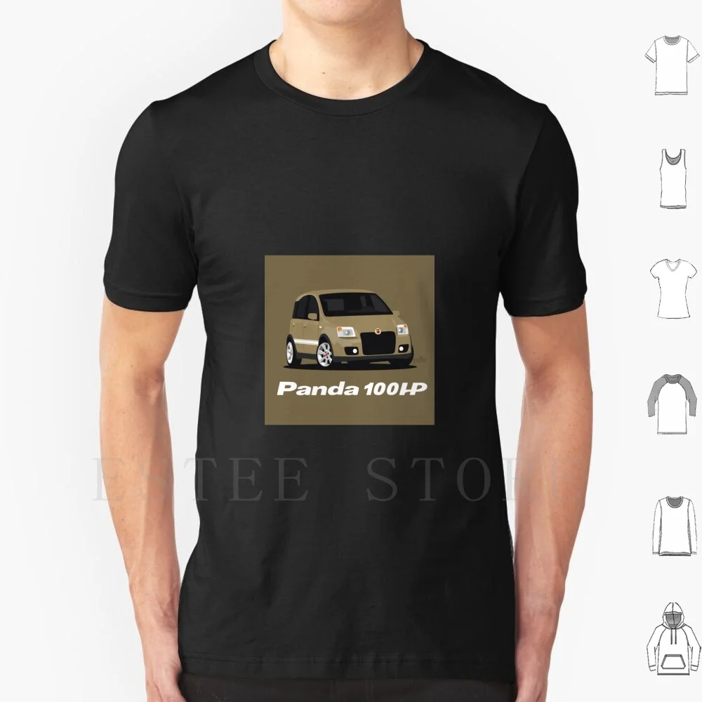 Camo Fiat Panda 100Hp T Shirt Fai Da Te Big Size 100% Cotone Fiat Panda 100Hp Abarth Army Khaki Green