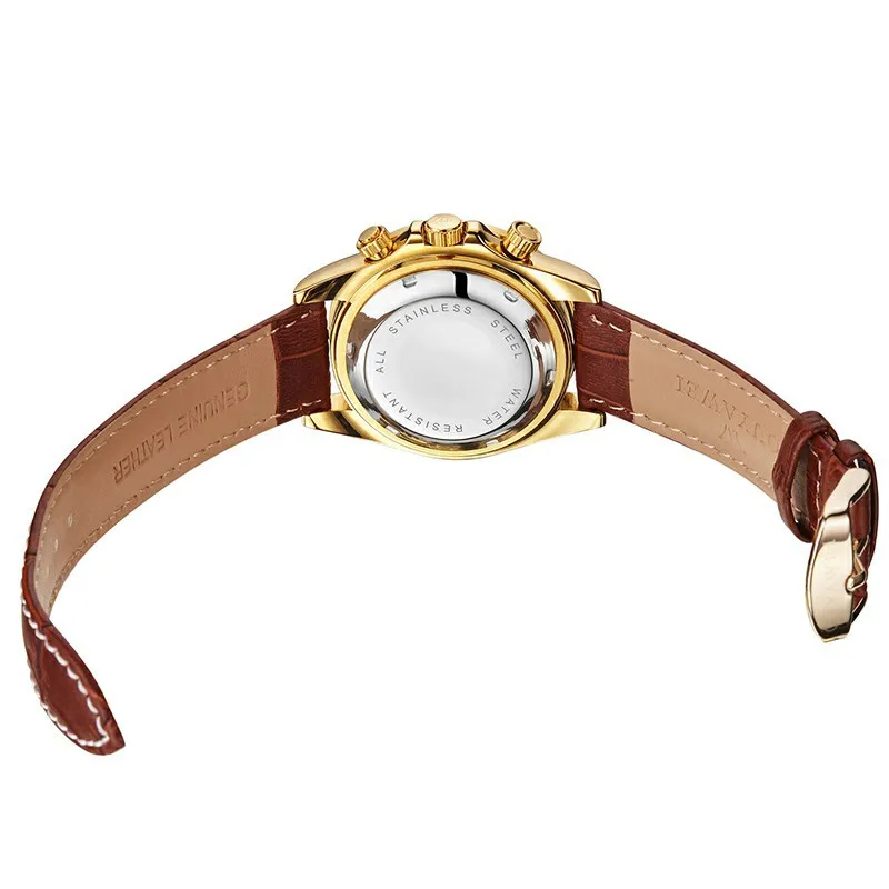 

Europe-asia wei ouyawei Three-Eyed Multi-functional Genuine Leather Luxury Boutique Waterproof Mechanical Wrist Watch