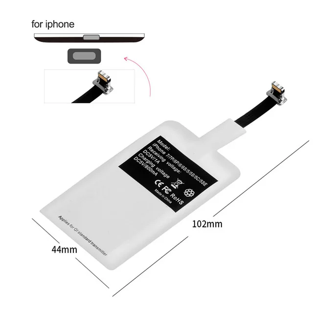 Беспроводное зарядное устройство индукционный приемник Qi зарядный адаптер для iphone 7 6 6S XS Micro usb type C беспроводной зарядной док-станции Разъем - Тип штекера: for iPhone
