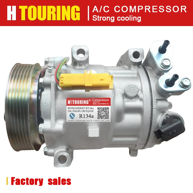 Компрессор переменного тока для Peugeot 407 508 607 Citroen C5 C6 6453PP 6453RE 6453RF 6453RT 6453SN 6453SP 6453WW